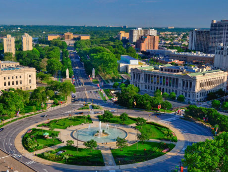 Aerial view of the Benjamin Franklin Parkway