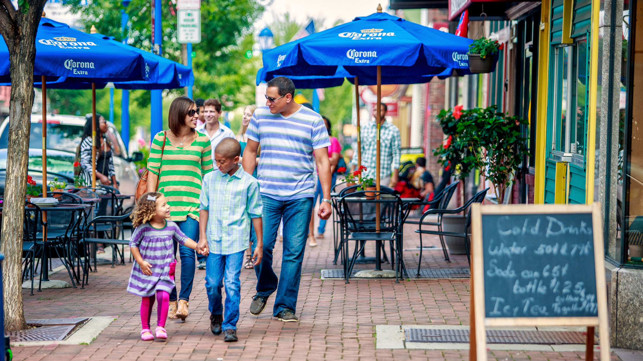 Family walking in Phoenixville