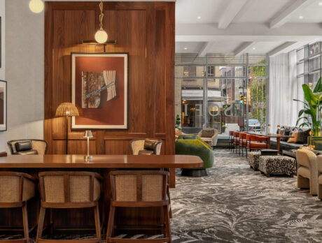 The lounge at the Sofitel in Philadelphia