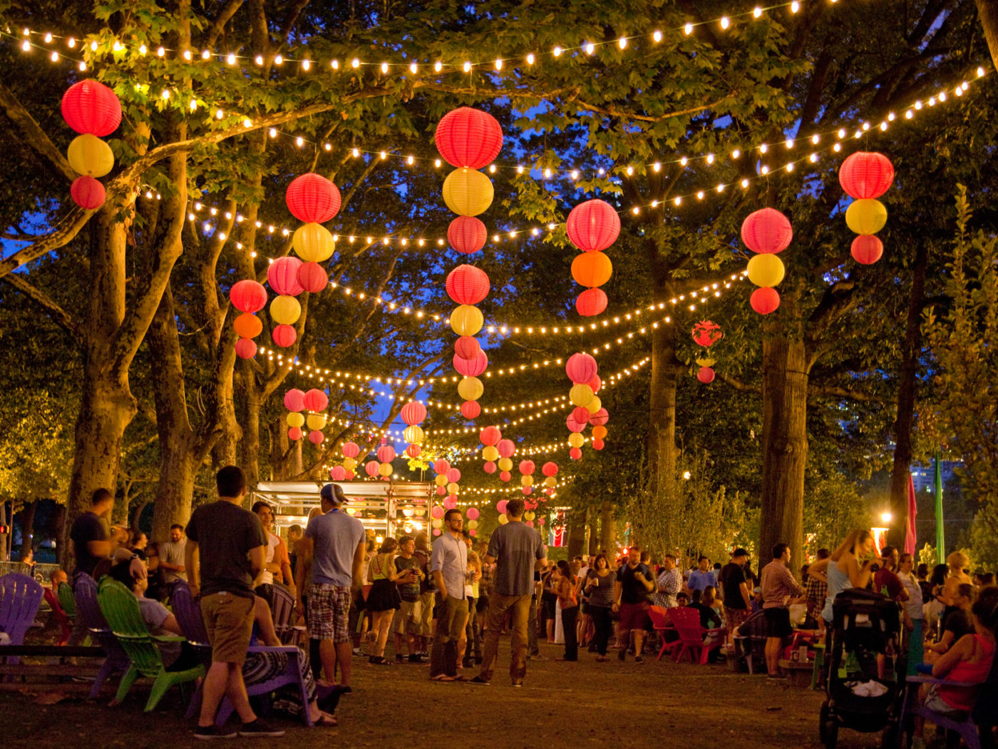 The beer garden at the Oval+