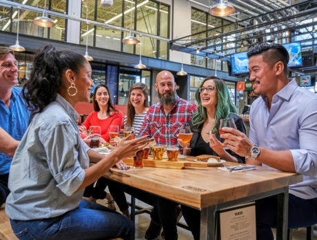 People hanging out at the Yards Brewery Company location in Philadelphia