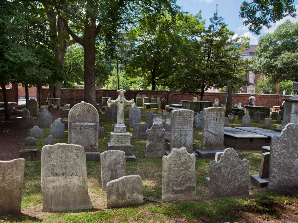Headstones at Christ Church Burial Ground