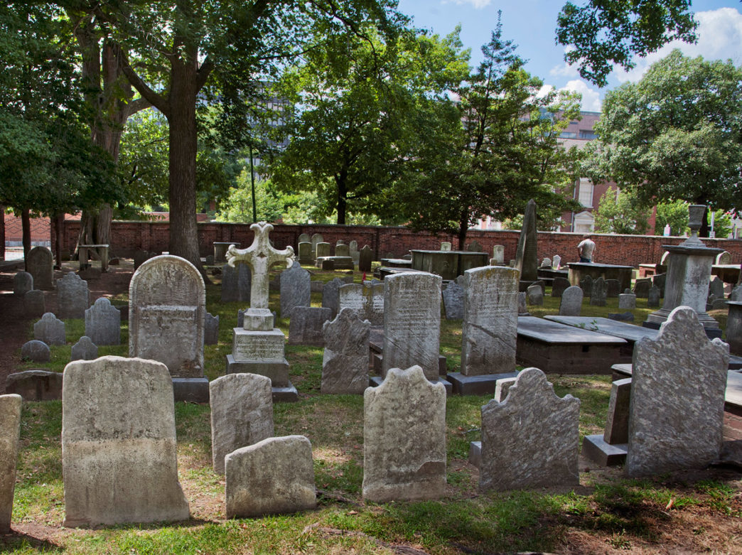 Graves at Christ Church Burial Ground in Philadelphia