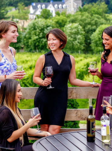 Women drinking wine at Galer Estate Vineyard and Winery