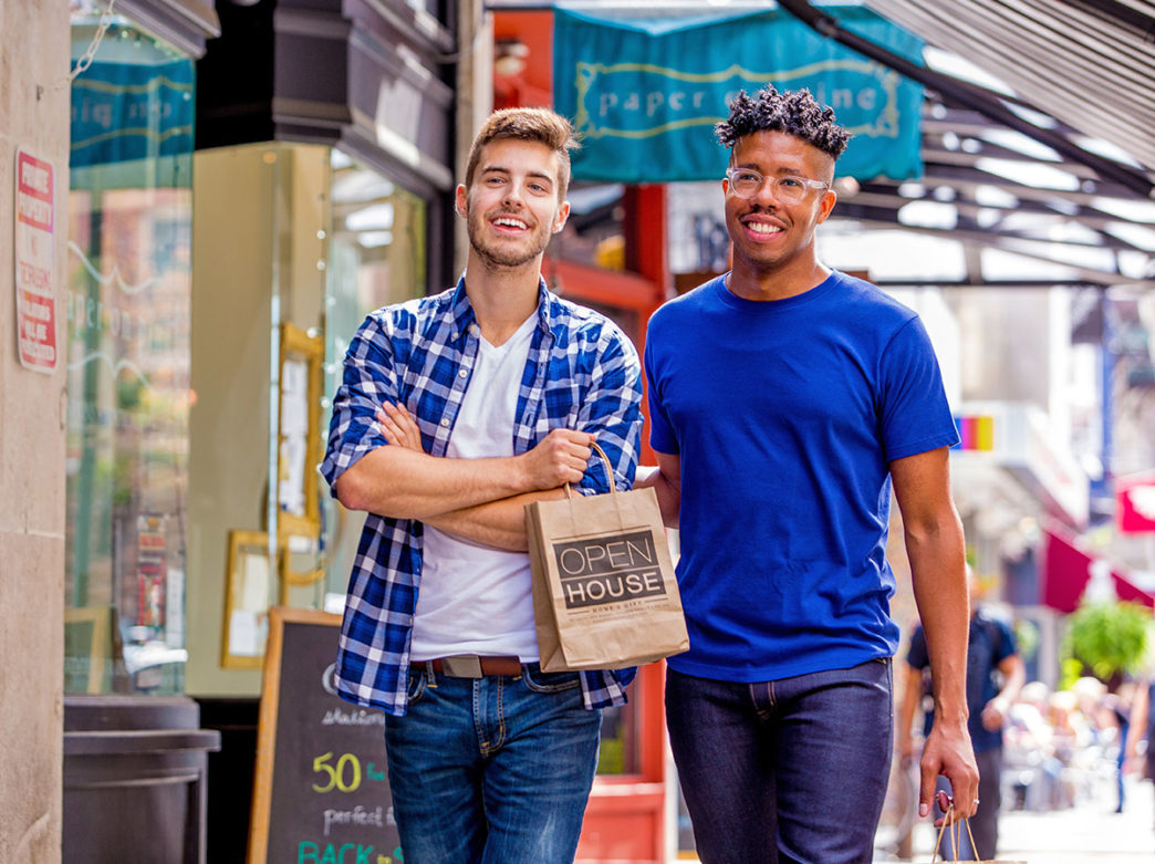 Independent shopping along 13th Street in Midtown Village Philadelphia