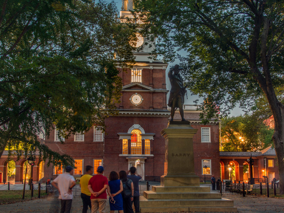 Independence Hall at night
