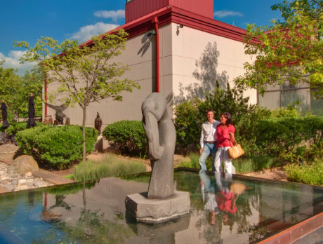 Exterior fountain at the James A. Michener Art Museum