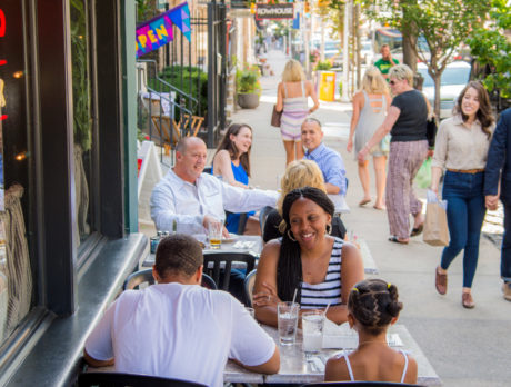 People dining outside in Manayunk