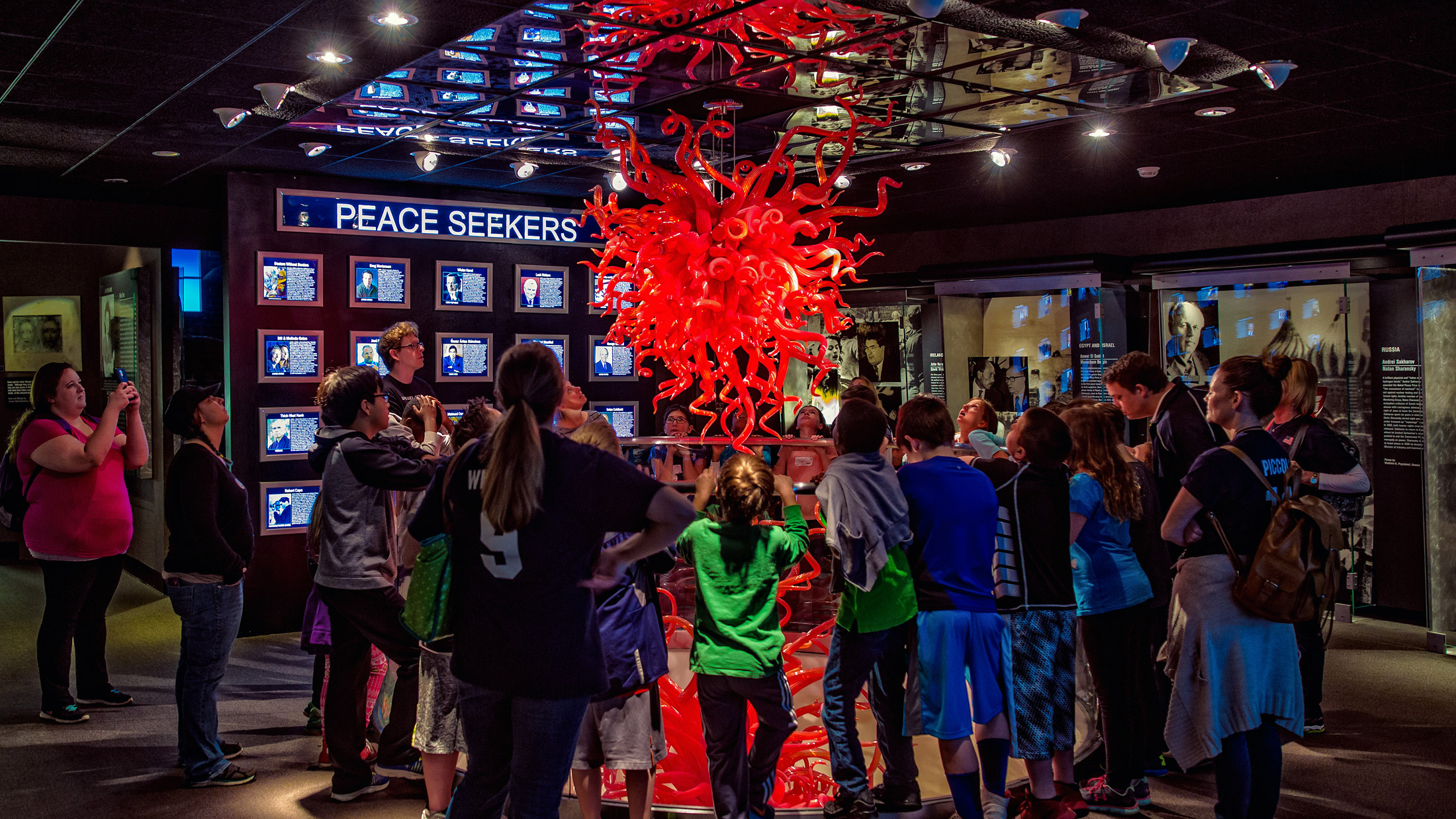 Kids at a National Liberty Museum exhibit