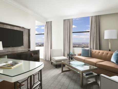 A living room in a suite at The Ritz Carlton, Philadelphia