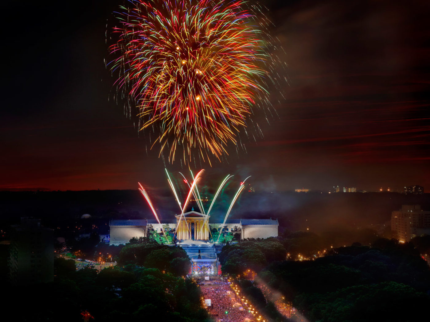 4th of July fireworks on the Parkway