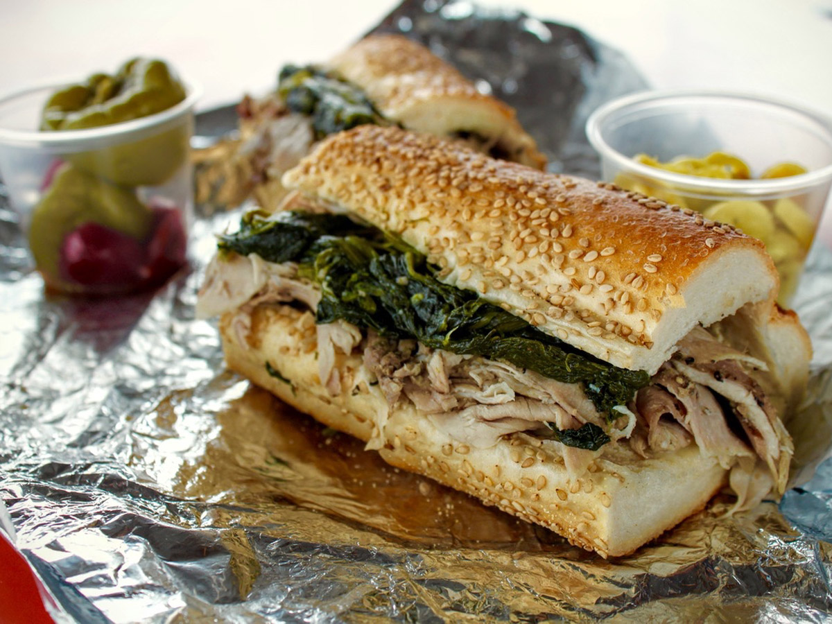Roast pork sandwich from John's Roast Pork