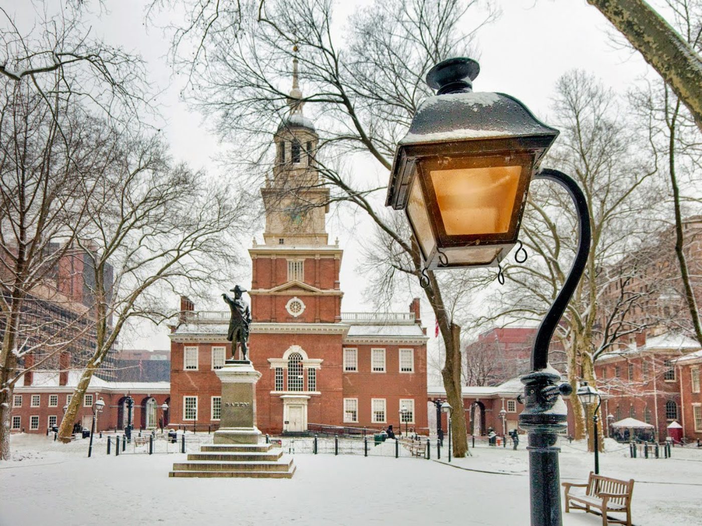 Snow on Independence Hall in Philadelphia
