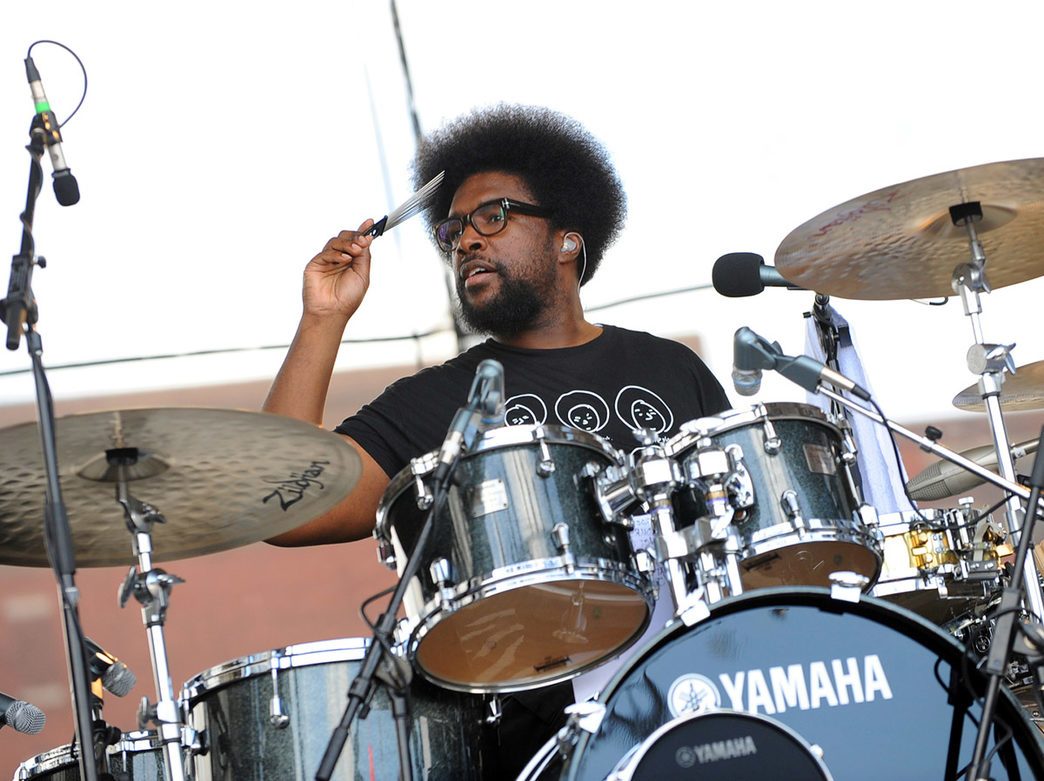 Questlove on the drums at the Roots Picnic