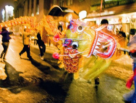Midnight lion dance in Philadelphia