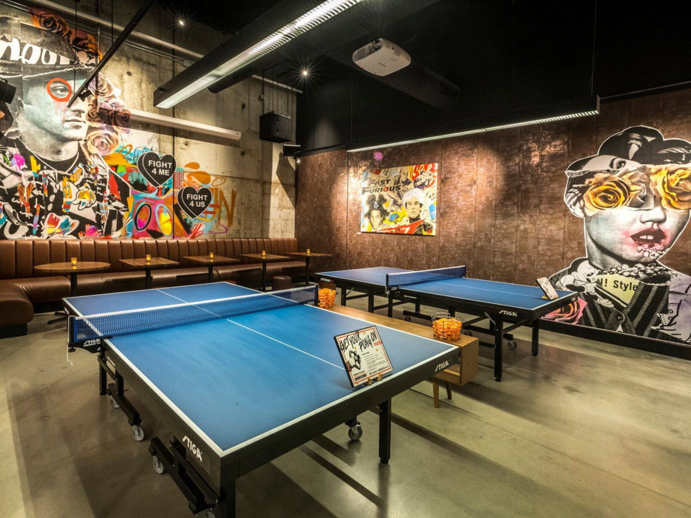 Table tennis tables at SPiN Philadelphia