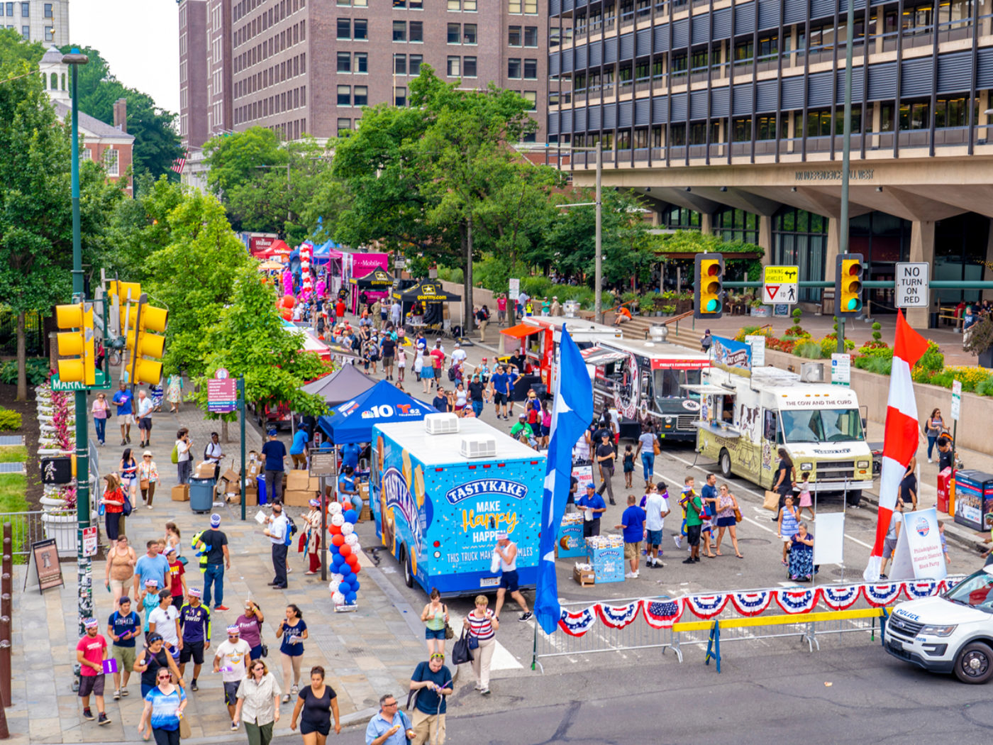 Visitors at the Historic District Block Party during the Wawa Welcome America Festival