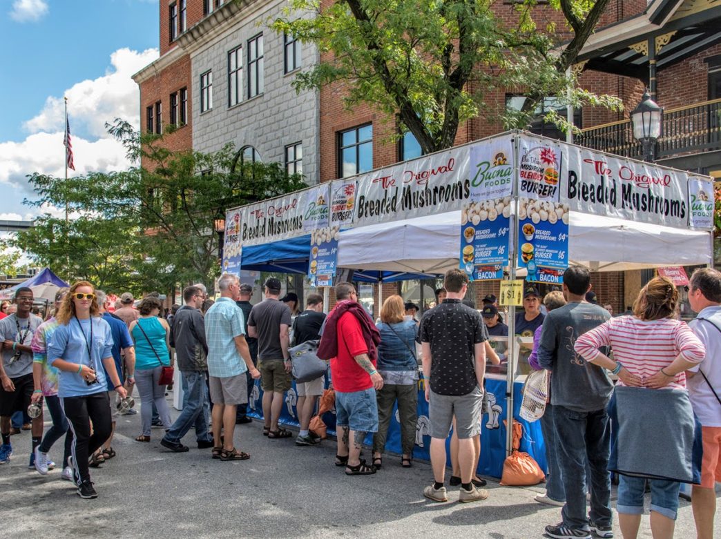 Visitors at the Kennett Square Mushroom Festival