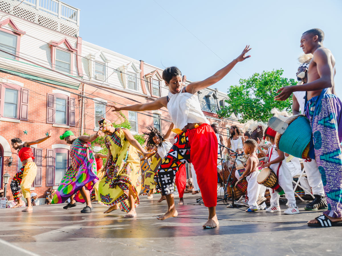 Dancers performing at the Odunde Festival