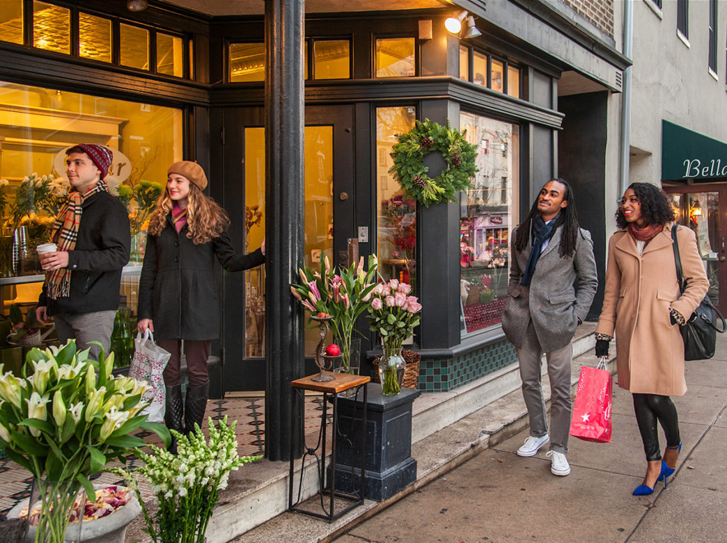 Shoppers on Main Street in Manayunk, Philadelphia