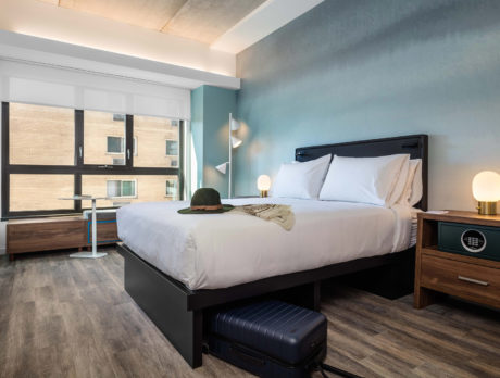 A room at Pod Philly, a micro-hotel in Philadelphia