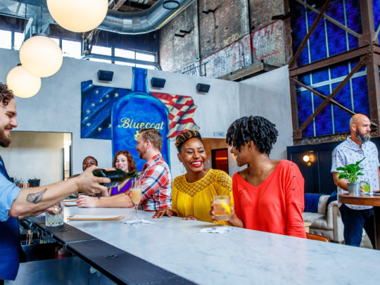 The bar at Philadelphia Distilling