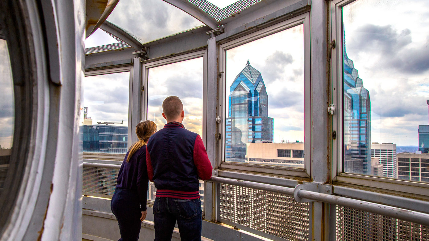 People at the City Hall Tower Tour in Philadelphia