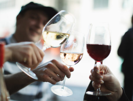 Three people cheersing in Philadelphia during Philly Week