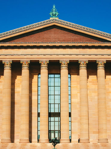 The exterior of the Philadelphia Museum of Art in the daytime