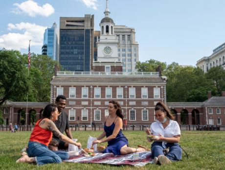 Picnicking on Independence Mall in Philadelphia
