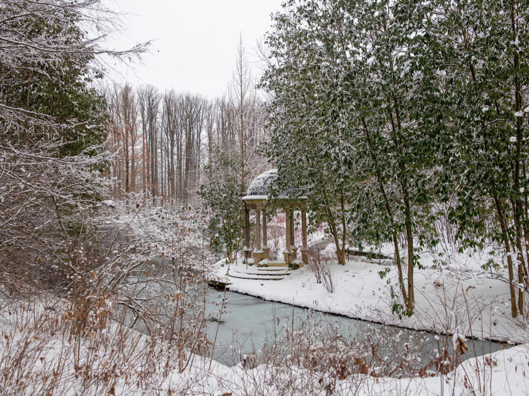Snow at Longwood Gardens in Kennett Square
