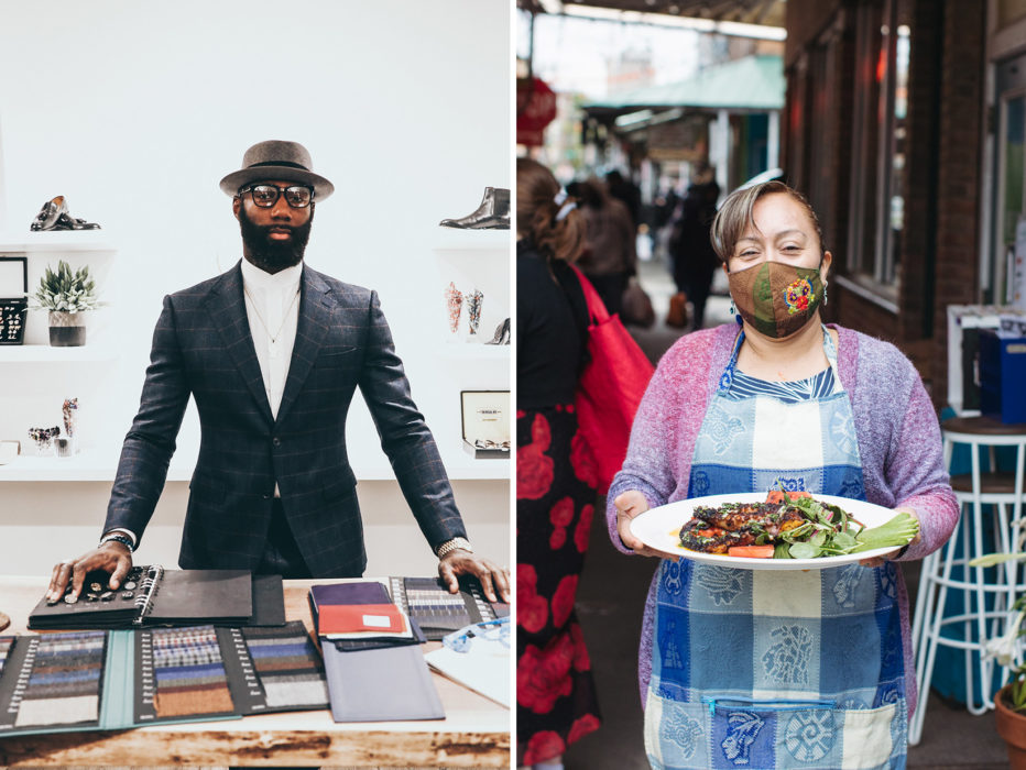 A split image of Damari Savile and Alma del Mar in Philadelphia