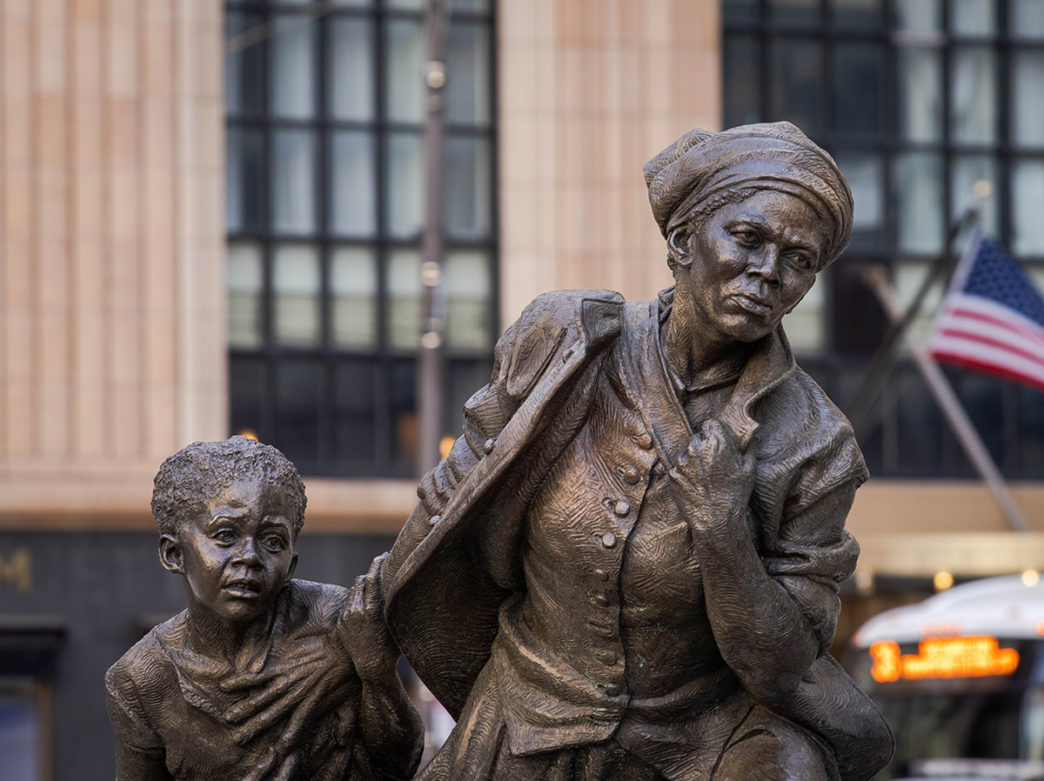 A statue of Harriet Tubman outside City Hall in Philadelphia