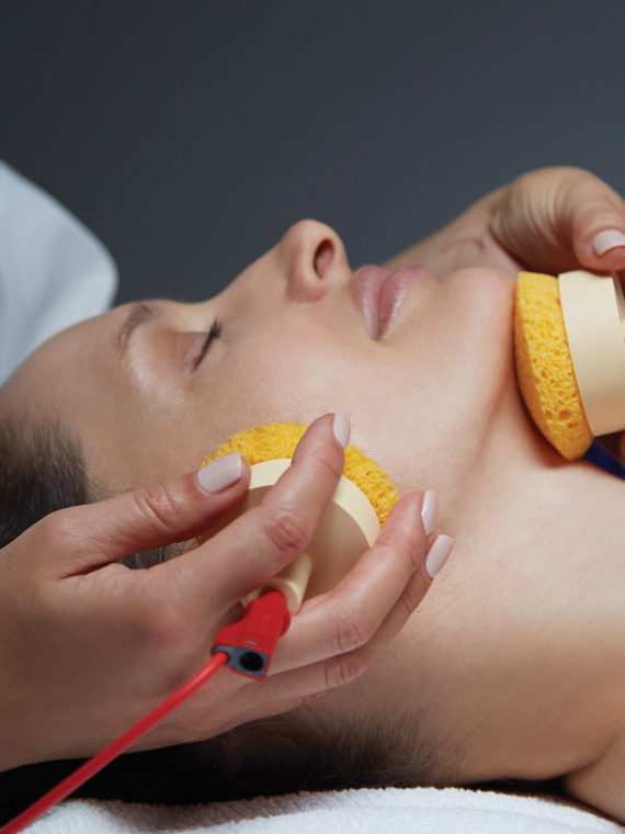 A person receives a biolift facial at the Rescue Spa