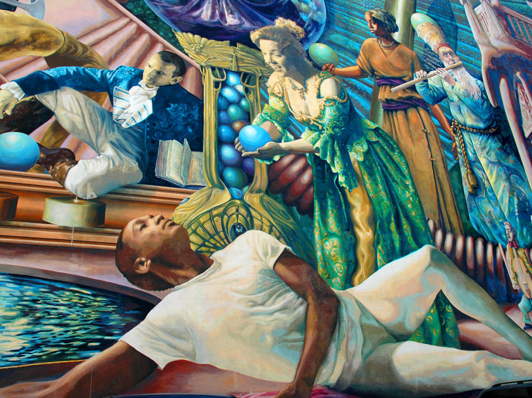 The Philadelphia Muses mural features nine local performing artists