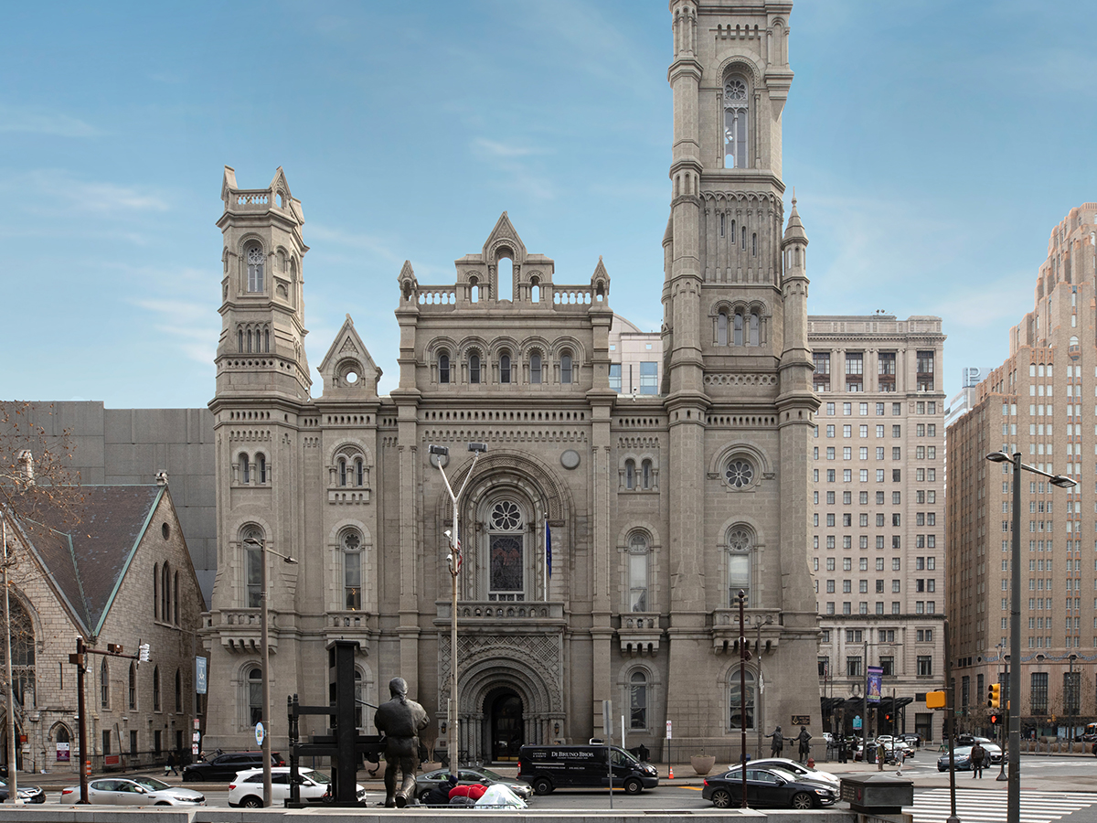 The castle-like-exterior of The Masonic Temple in Philly