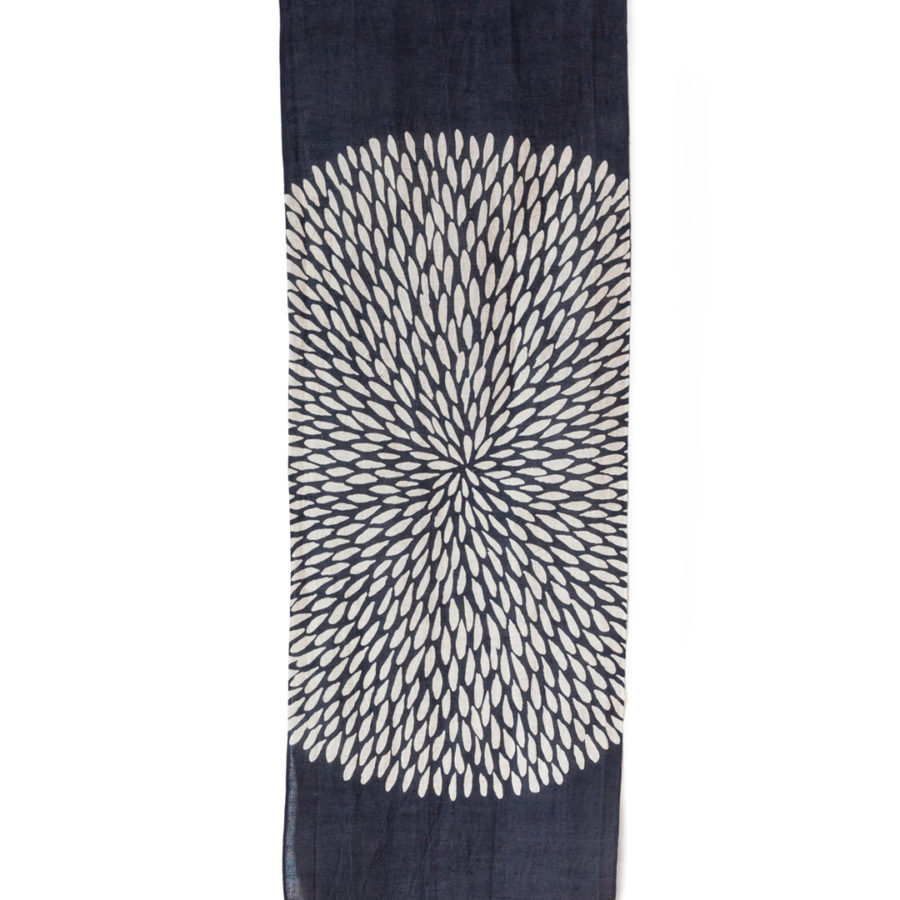 A textile with a white design on it