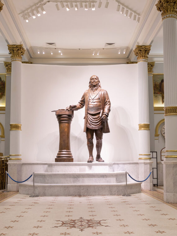 Statue at the Masonic Temple and Masonic Library & Museum