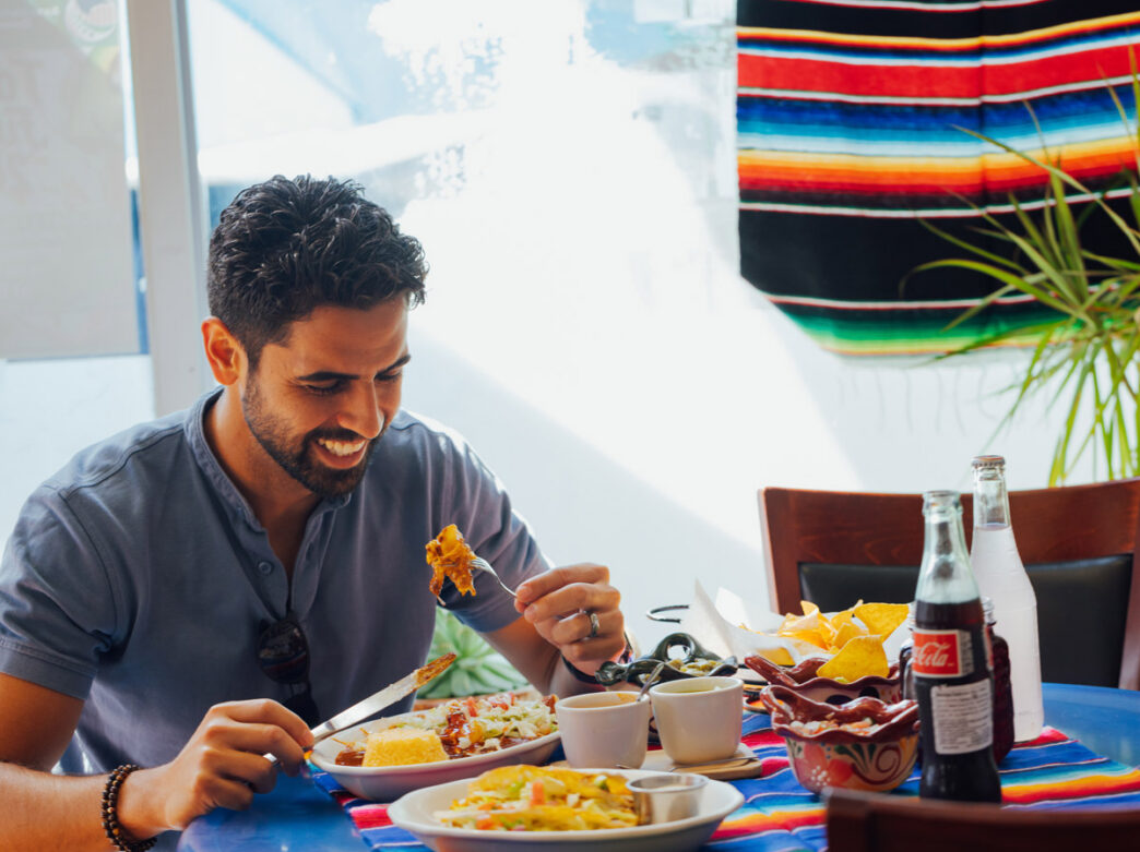Man dining at Taqueria Morales