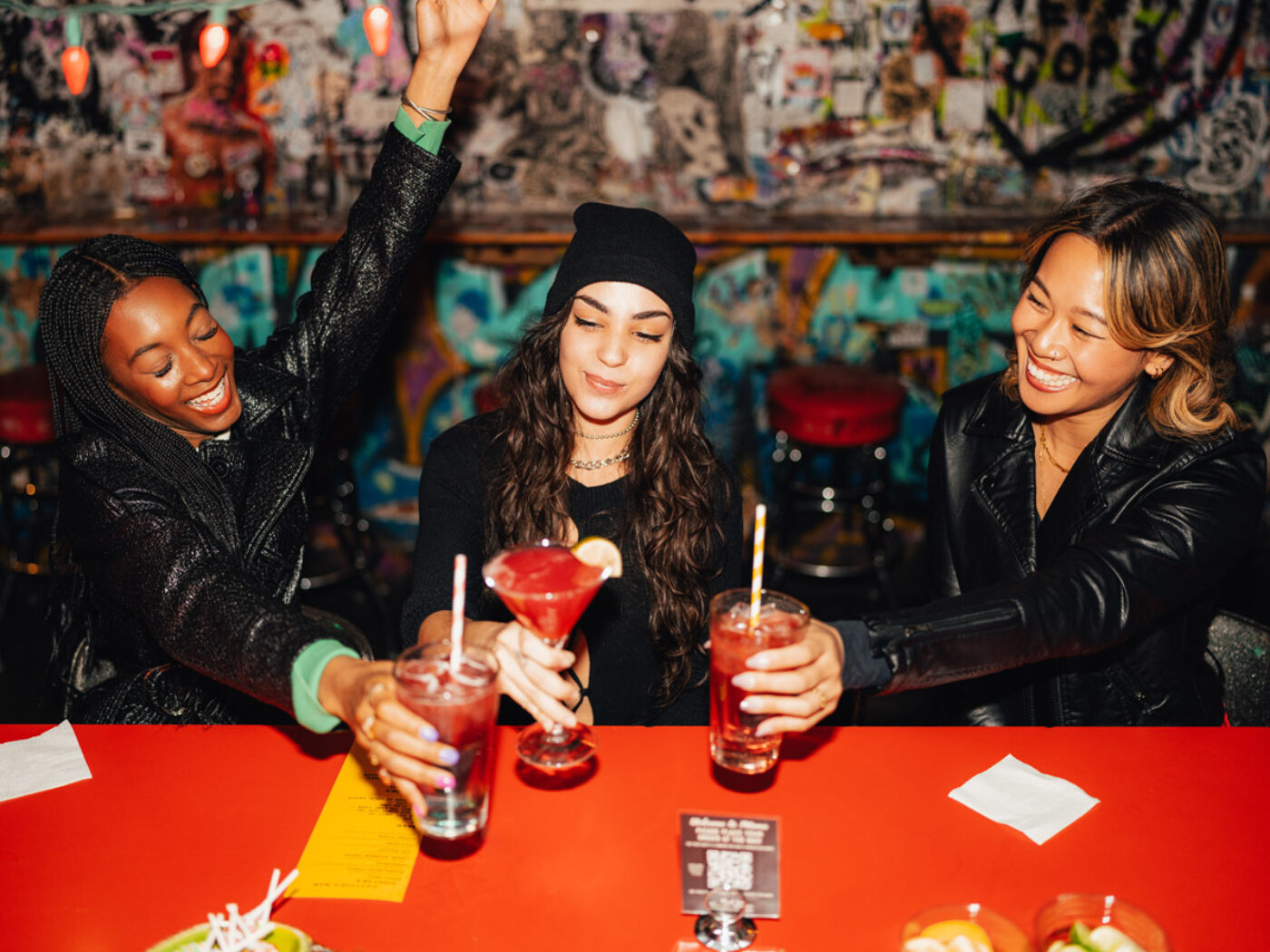 Group drinking at Tattooed Mom