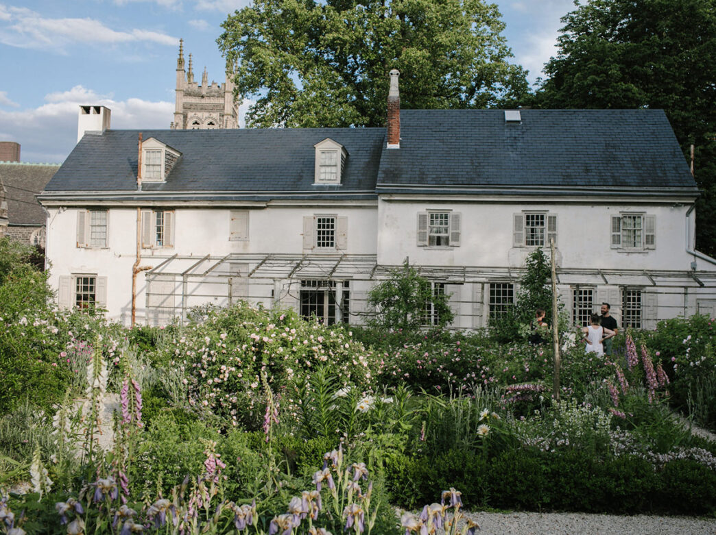 The rose garden at Wyck Historic House and Garden.