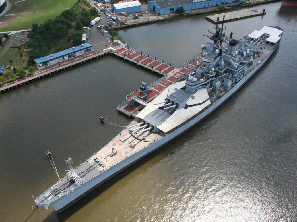 Aerial view of the Battleship New Jersey