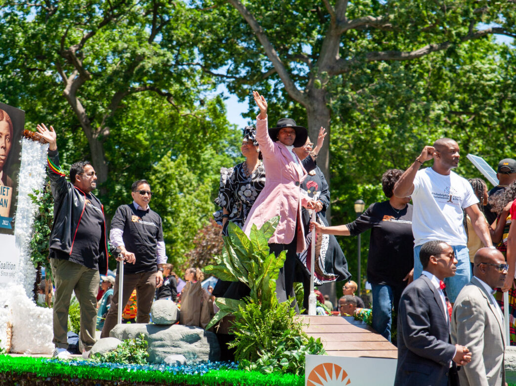 Float at the Philadelphia Juneteenth Parade and Festival