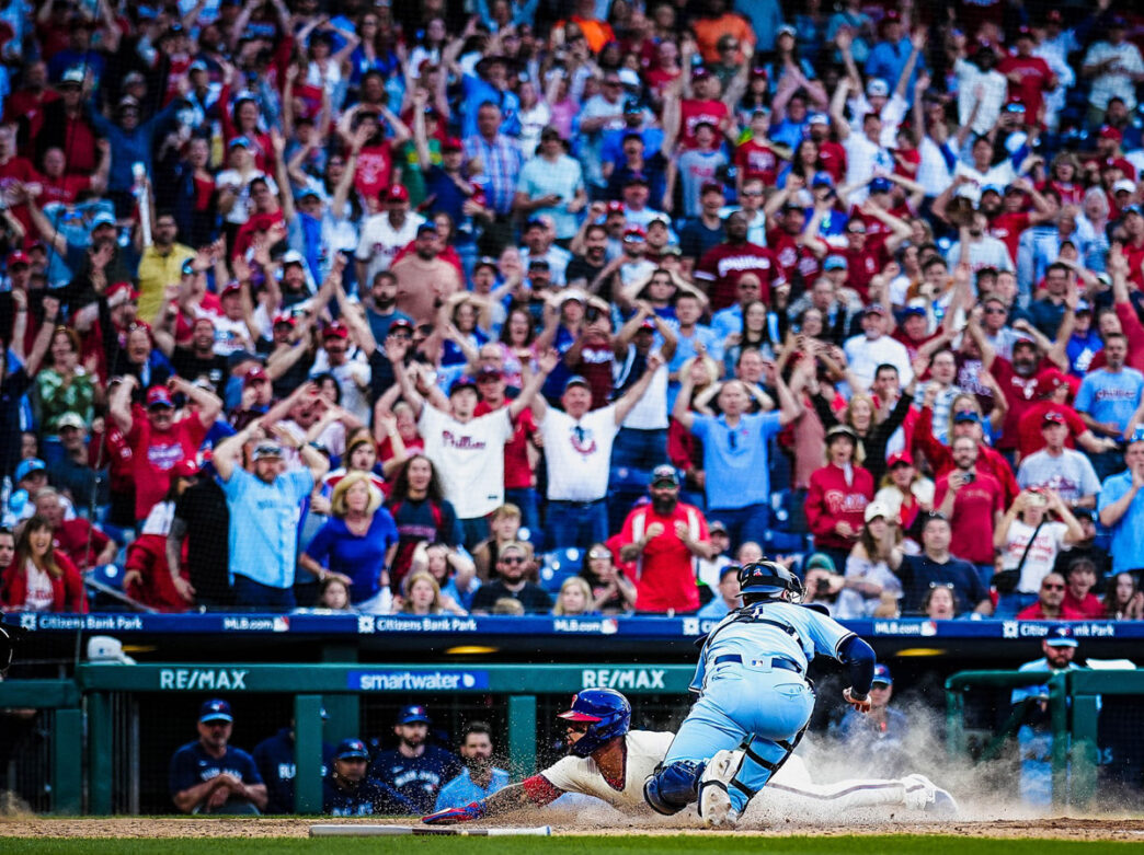 Phillies player sliding