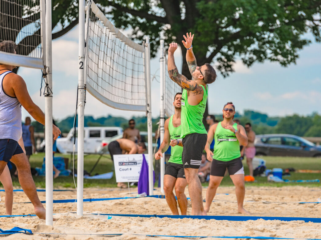 People at the Stonewall Sports National Tournament & Summit volleyball competition