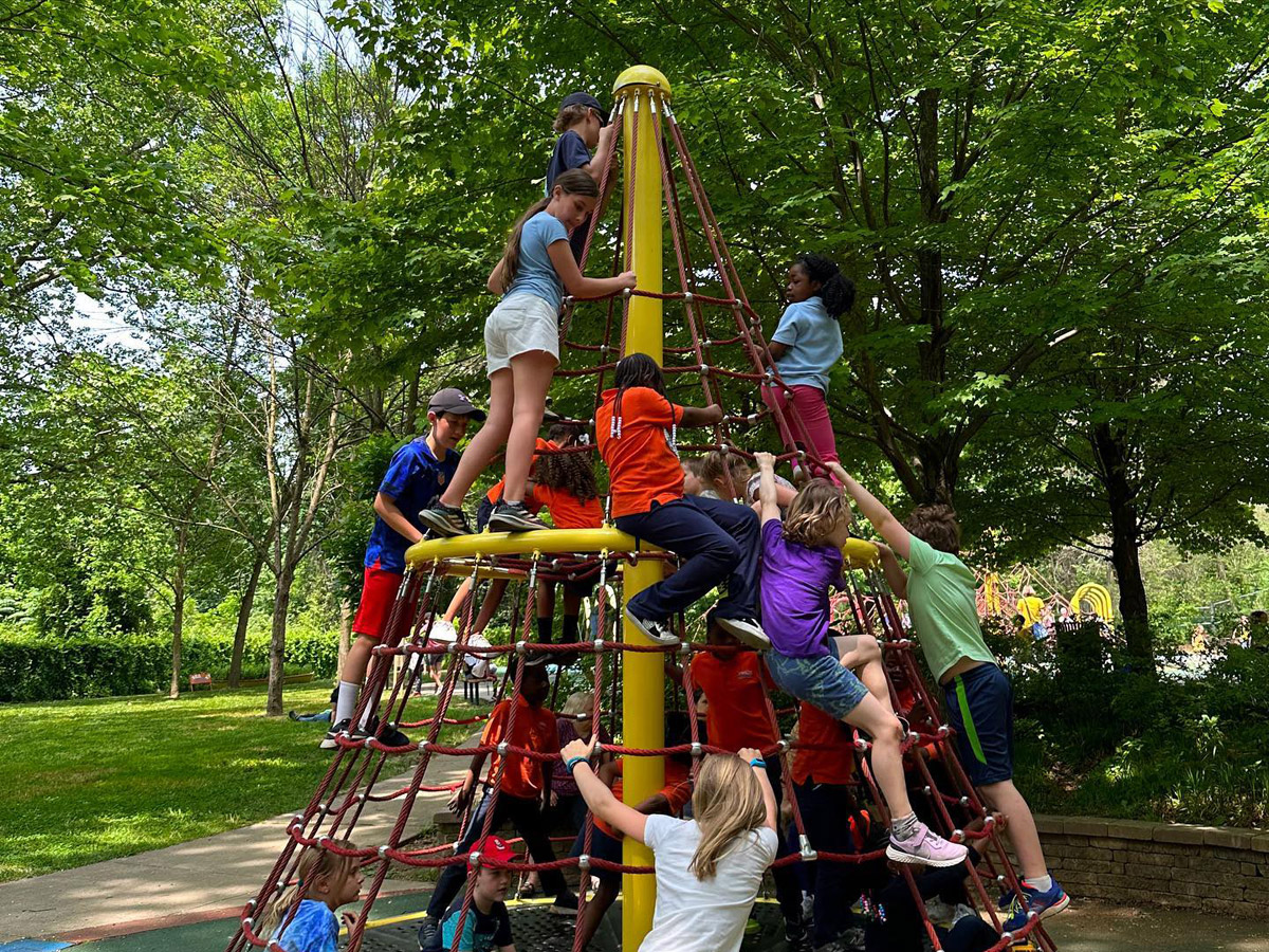 Kids climbing at Smith Memorial Playground