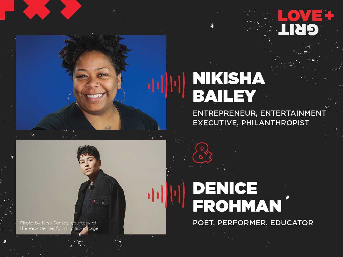 Love + Grit season 4 episode 11 graphic of Nikisha Bailey and Denice Frohman