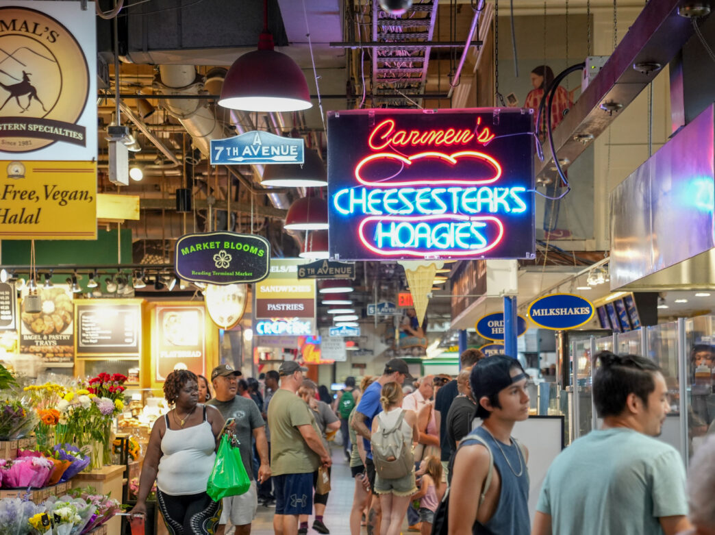People walking through Reading Terminal Market