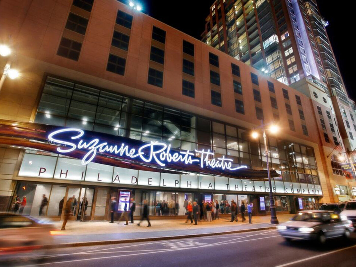 The Front of the Suzanne Roberts Theatre Entrance