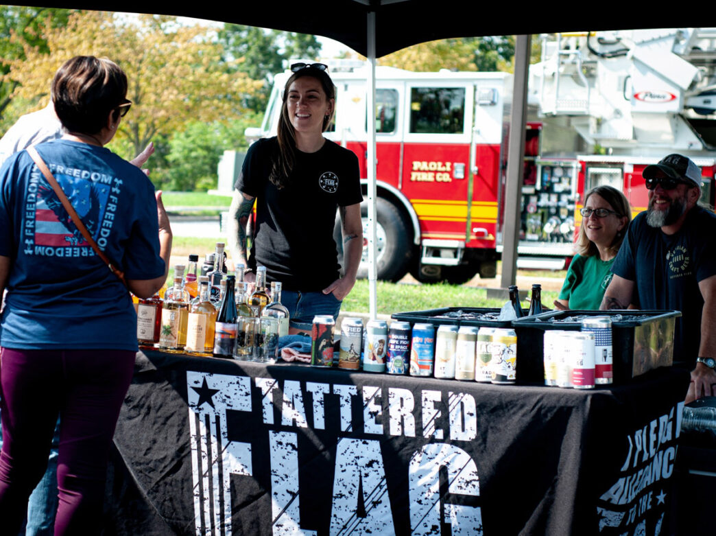 People buying drinks at VetFest
